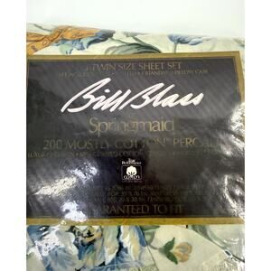 Vintage Springmaid Bill Blass Twin Sheet Set USA Floral New Old Stock Lace